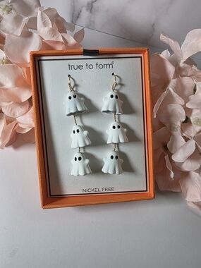 True To Form - White Ghost Dangle Earrings - Nickel Free